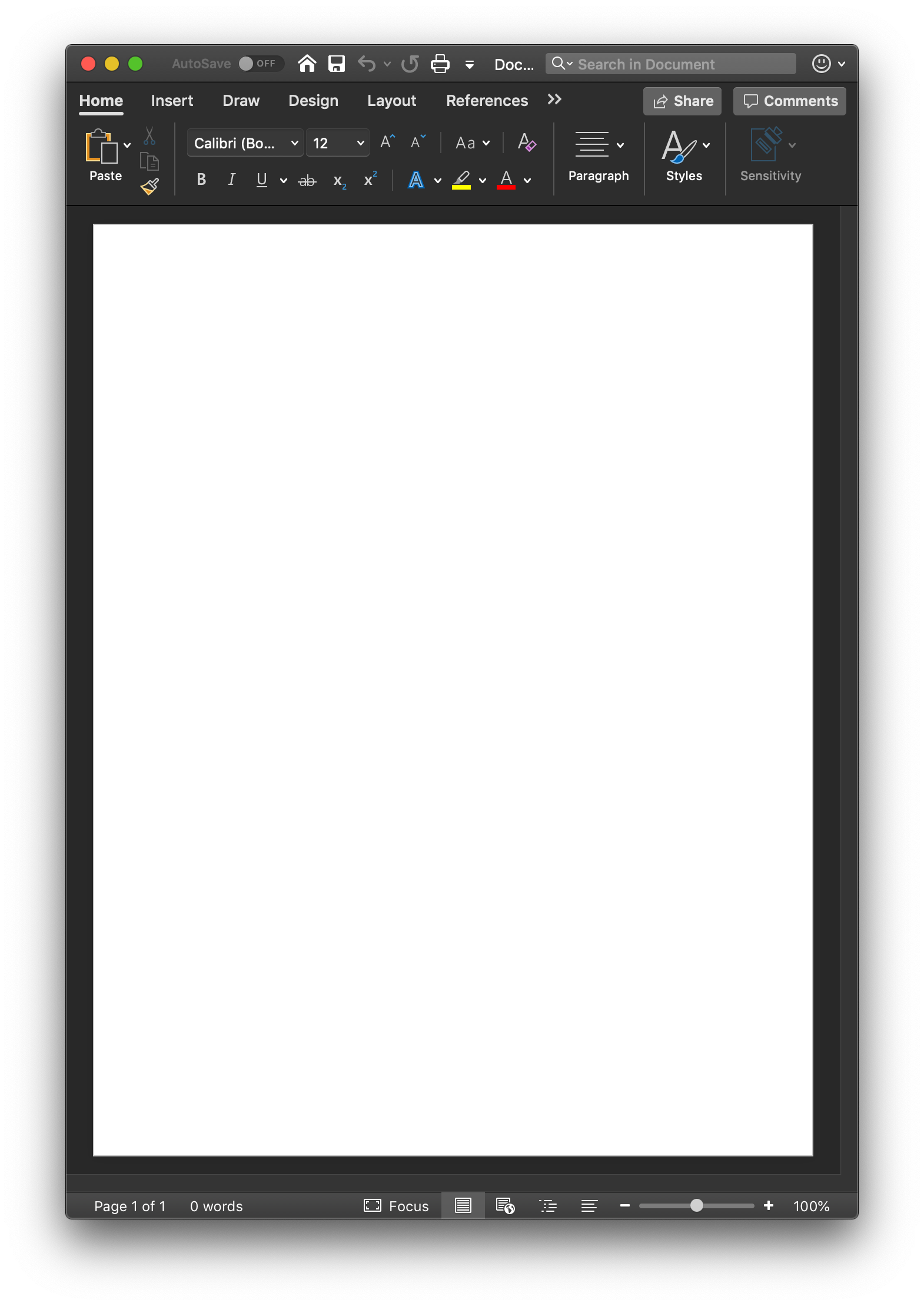 screenshot of blank word.docx